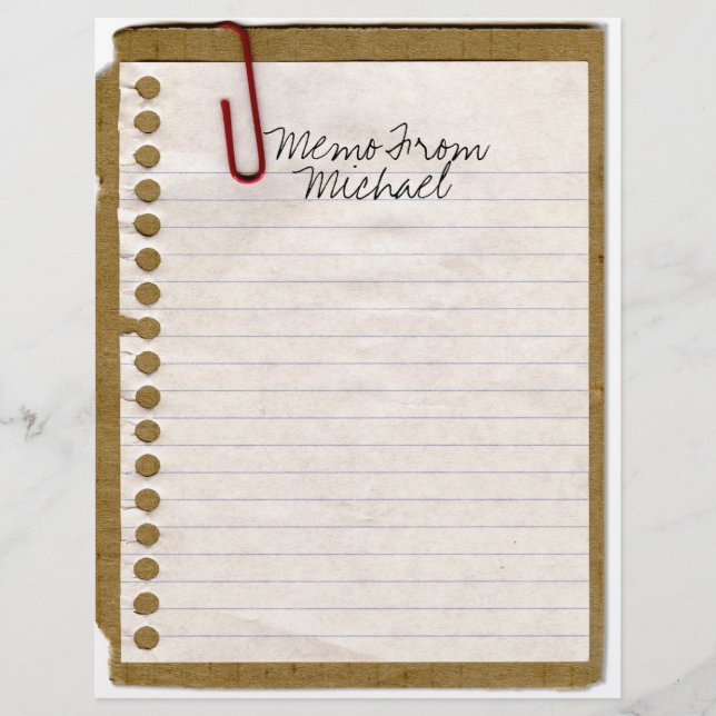 Lámina Memo de... Stationery personalizado (Anverso)