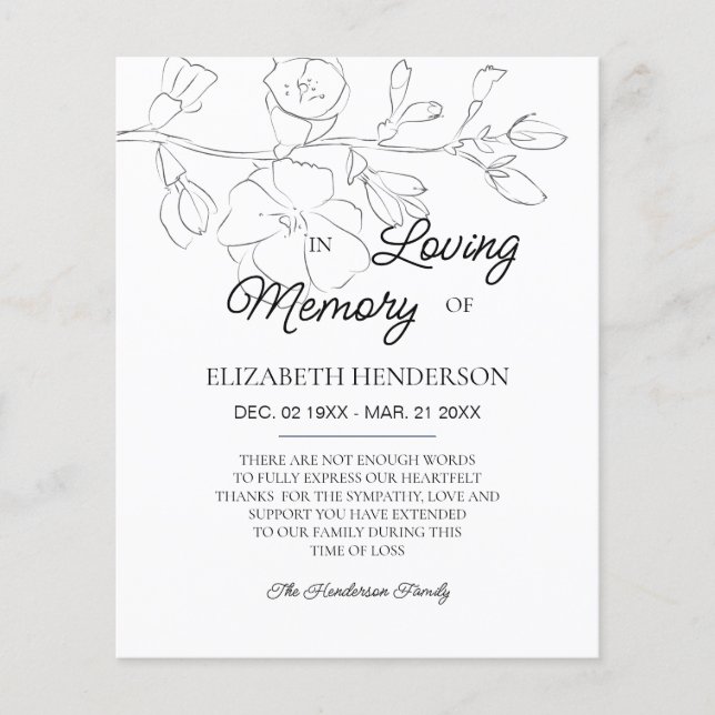 Lámina Memoria de simpatía/Gracias. (Anverso)