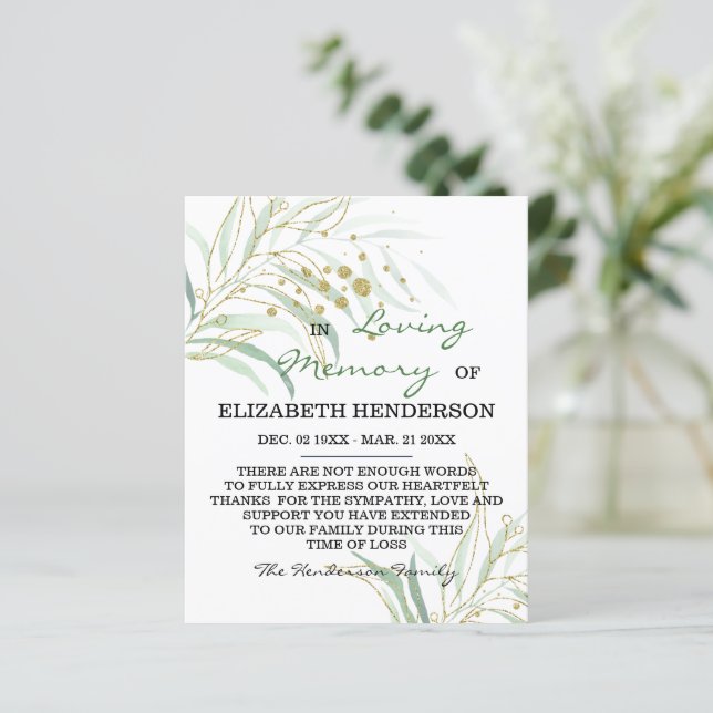 Lámina Memoria de simpatía/Gracias. (Anverso de pie)