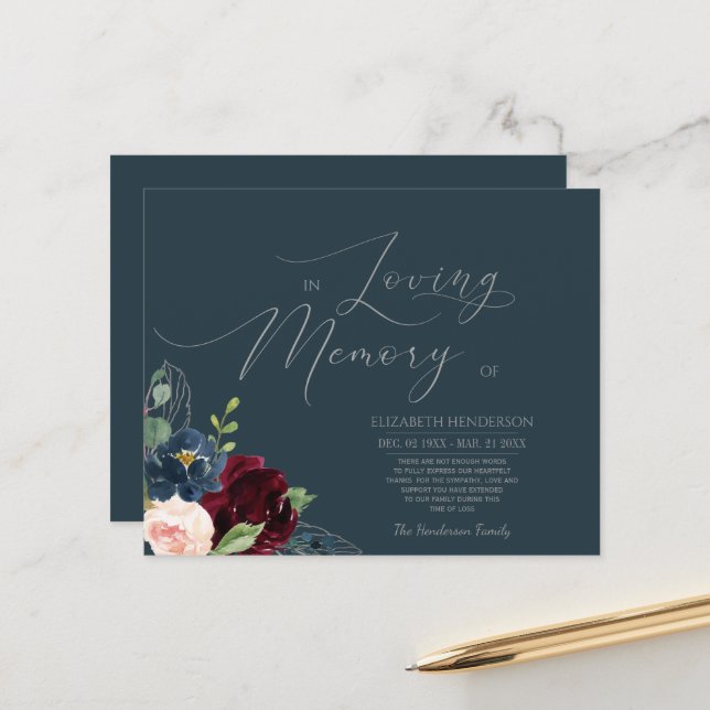 Lámina Memoria de simpatía presupuestaria /Gracias. (Anverso/Reverso In Situ)