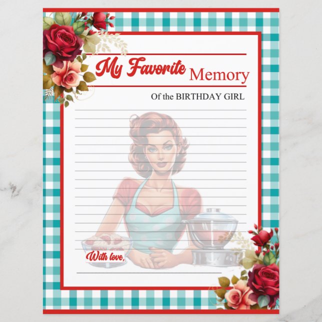 Lámina Memoria favorita de la fiesta de cumpleaños azul c (Anverso)