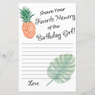 Lámina memoria favorita de piña del Chica de cumpleaños