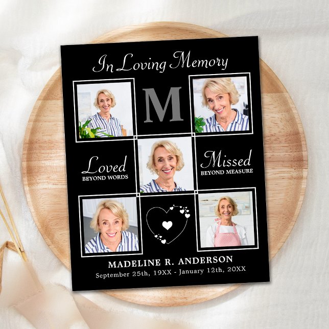 Lámina Memorial Presupuestario Elegante 5 Foto Funeral Gr (Subido por el creador)