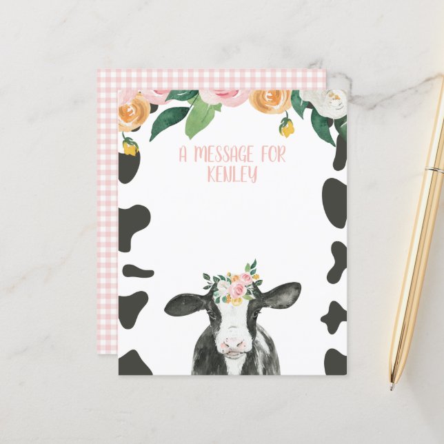 Lámina Mensaje de cápsula de tiempo floral Holy Cow Pink  (Anverso/Reverso In Situ)