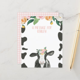 Lámina Mensaje de cápsula de tiempo floral Holy Cow Pink