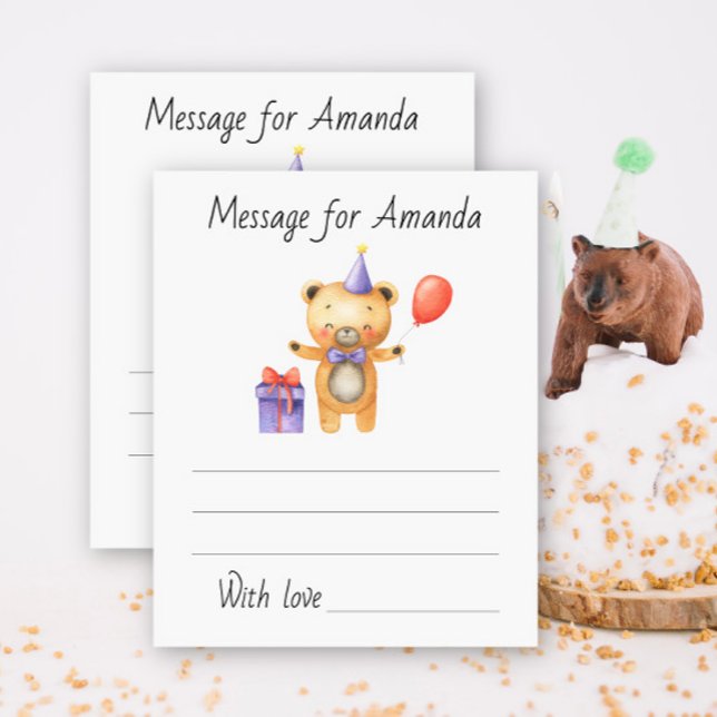Lámina Mensaje de cápsula del tiempo de cumpleaños de oso (Subido por el creador)