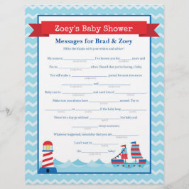 Lámina Mensajes para que los padres sean Baby Shower náut