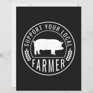 Lámina Mercado de agricultores Apoya a tu granja de cerdo