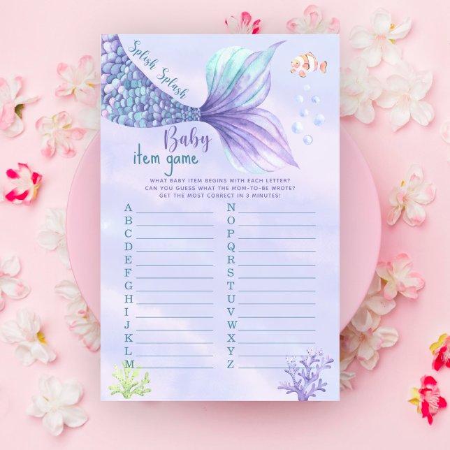 Lámina Mermaid Baby Shower Under the sea Baby Item Game (Subido por el creador)