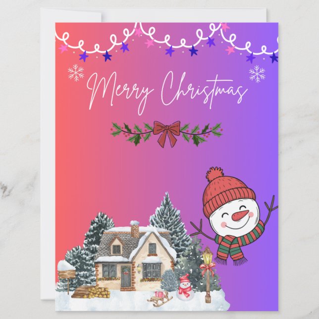 Lámina Merry Christmas Cute Greeting Card (Anverso)