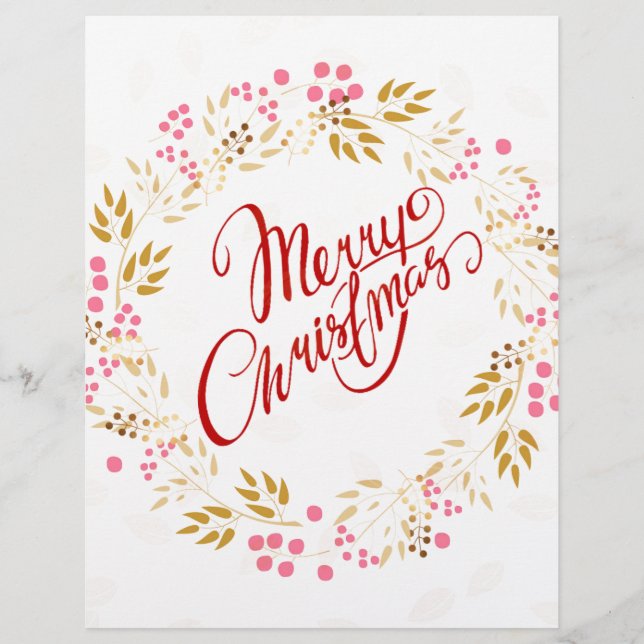 Lámina Merry Cristmas Wreath (Anverso)