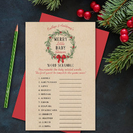 Lámina Merry Little Navidades Baby Shower Word Scramble