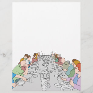 Lámina Mesa de cena de la familia de Acción de Gracias