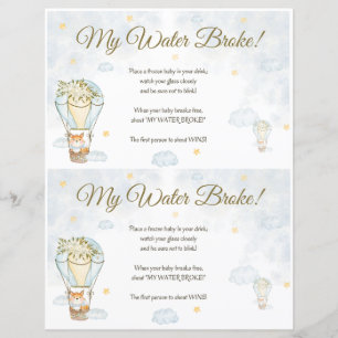 Lámina ¡Mi Agua Se Rompió! Juego Baby Shower