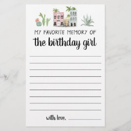 Lámina Mi Memoria Favorita Del Chica De Cumpleaños