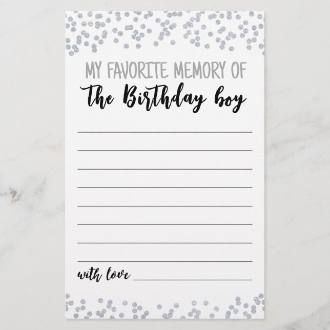 Lámina Mi memoria favorita del juego de Fiesta de niños d (Anverso)