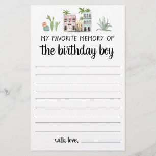 Lámina Mi Memoria Favorita Del Niño De Cumpleaños