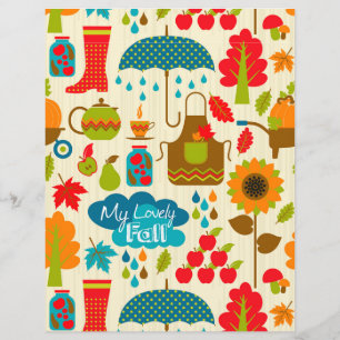 Lámina Mi preciosa caída con elementos de otoño