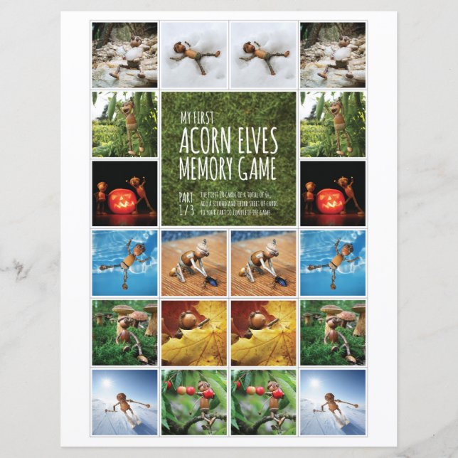 Lámina Mi primer juego de memoria Acorn Elves, parte 1/3 (Anverso)