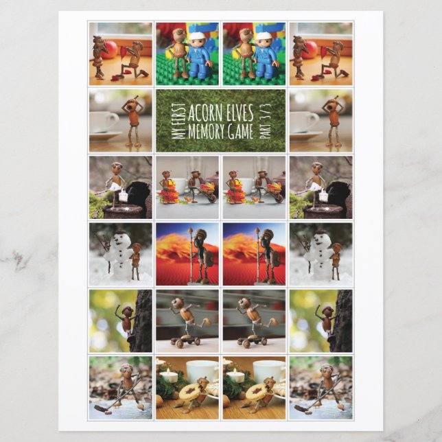 Lámina Mi primer juego de memoria Acorn Elves, parte 1/3 (Anverso)