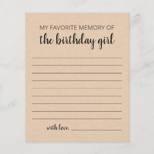 Lámina Mi recuerdo favorito de la cumpleañera