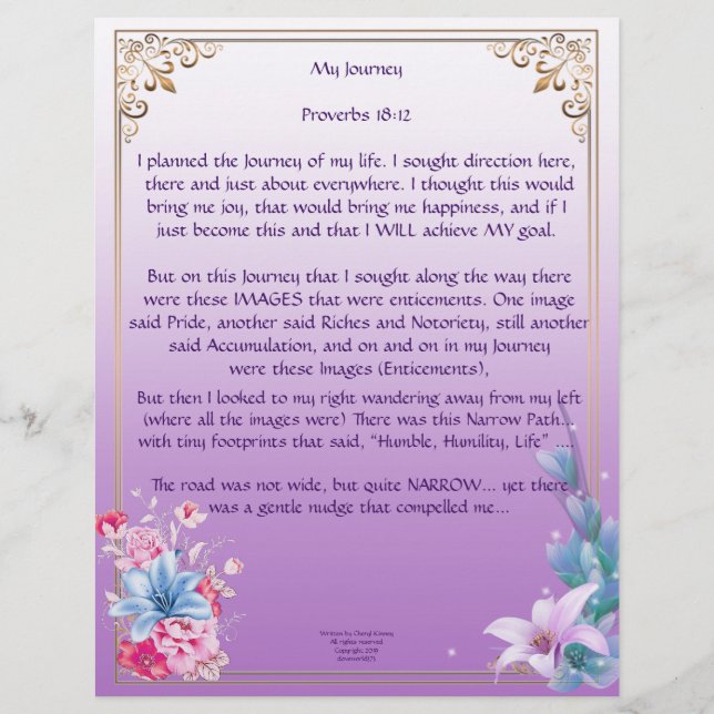 Lámina Mi viaje en papel personalizado (Anverso)