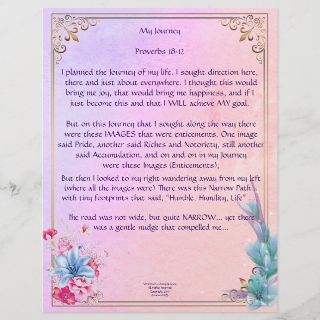 Lámina Mi viaje en papel personalizado (Anverso)