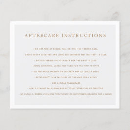 Lámina Microblading Brow Aftercare Instructions Grey