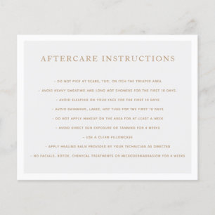 Lámina Microblading Brow Aftercare Instructions Grey