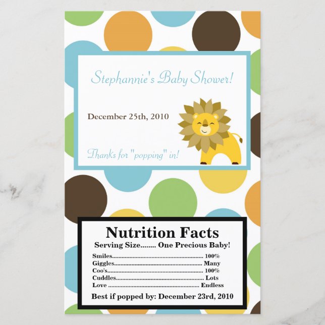 Lámina Microwave Popcorn Wrapgle Jungle King Lion Safari (Anverso)