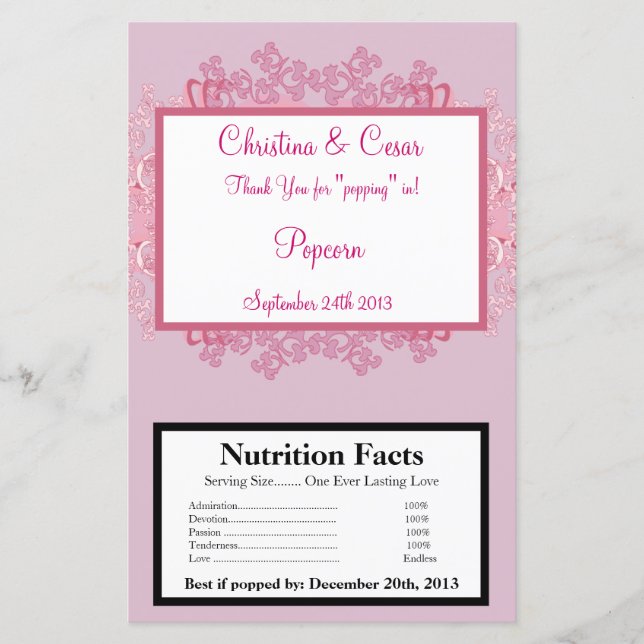 Lámina Microwave Popcorn Wrapn Scro chino rosado/púrpura (Anverso)