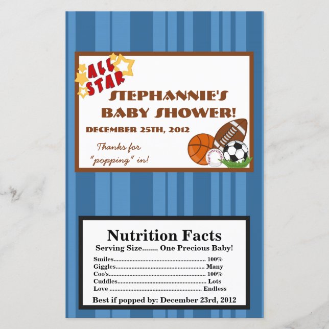 Lámina Microwave Popcorn Wrapper All Star Blue (Anverso)