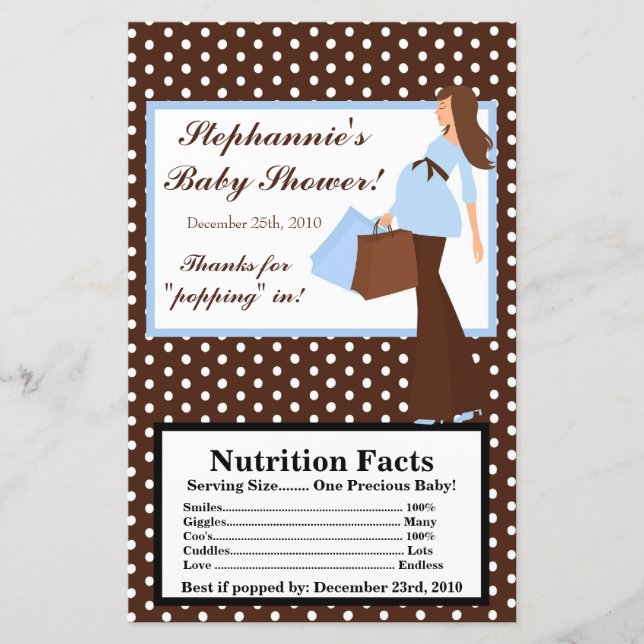 Lámina Microwave Popcorn Wrapper Blue Mod Mom Polka Dots (Anverso)