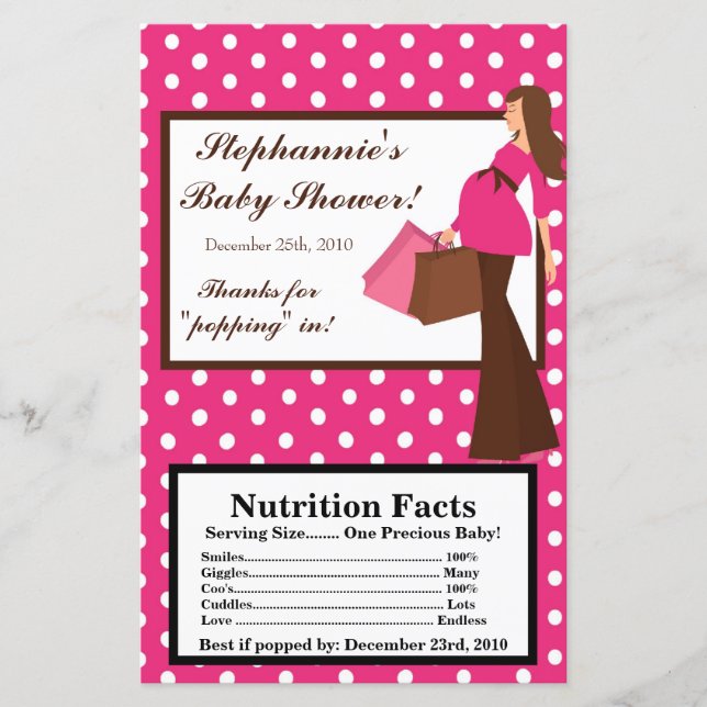Lámina Microwave Popcorn Wrapper Pink Mod Mom Polka Dots (Anverso)