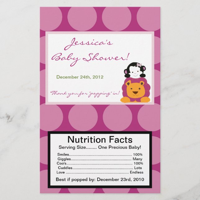 Lámina Microwave Popcorn Wrapper Sweet Safari (Anverso)