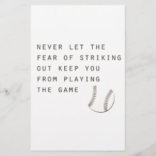 Lámina miedo de fallar en el béisbol moderno inspirador