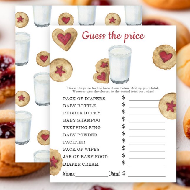Lámina Milk and cookies baby shower Price guess game (Subido por el creador)