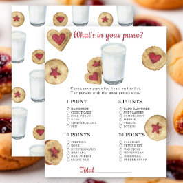 Lámina Milk baby shower What's in your purse game