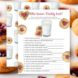 Lámina Milk baby shower - Who knows daddy best game