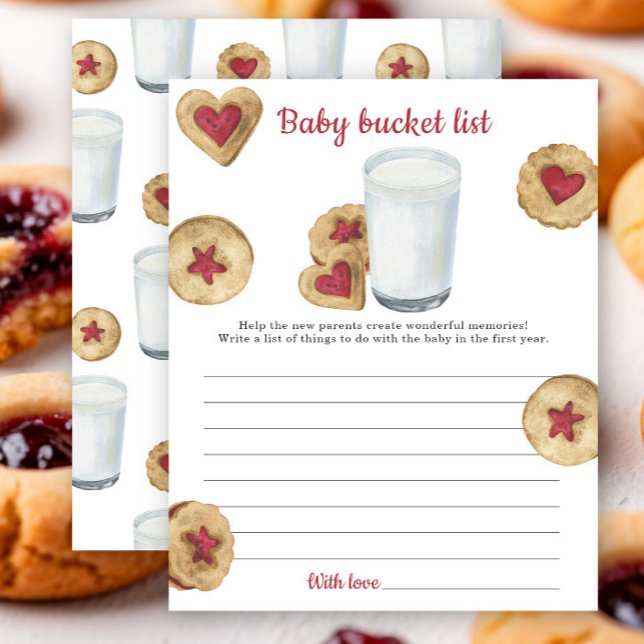 Lámina Milk & Cookies Baby Shower Baby bucket list (Subido por el creador)