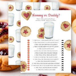 Lámina Milk & cookies baby shower Mommy or daddy game