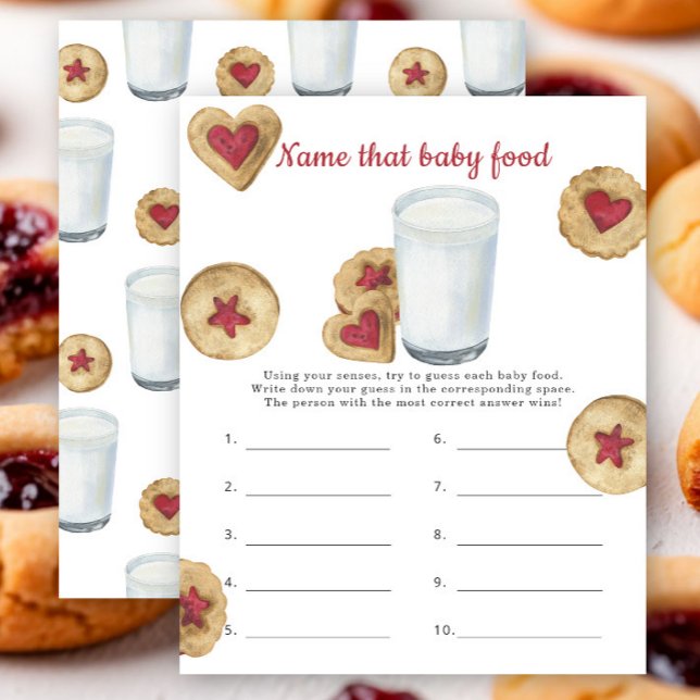 Lámina Milk Cookies baby shower Name that baby food game (Subido por el creador)