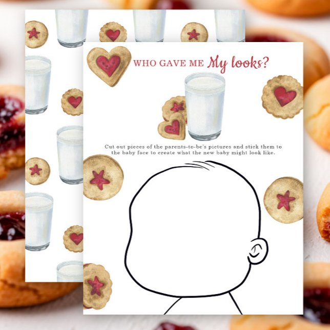 Lámina Milk cookies baby shower Who gave me My looks? (Subido por el creador)