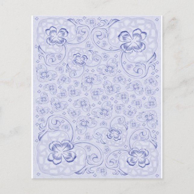 Lámina Mini Papel doble cara Pastel azul floral (Anverso)