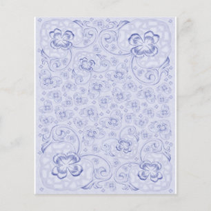 Lámina Mini Papel doble cara Pastel azul floral
