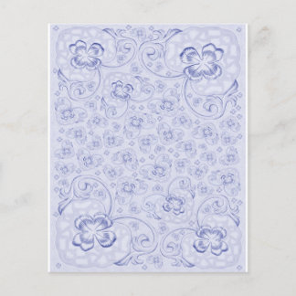 Lámina Mini Papel doble cara Pastel azul floral
