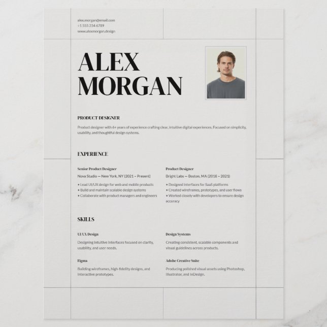 Lámina Minimal Elegant Professional Corporate Resume CV (Anverso)