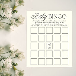 Lámina Minimal Gender Neutral Baby Shower Bingo Game