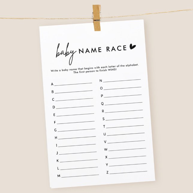 Lámina Minimalist Baby Name Race A - Z Game (Subido por el creador)