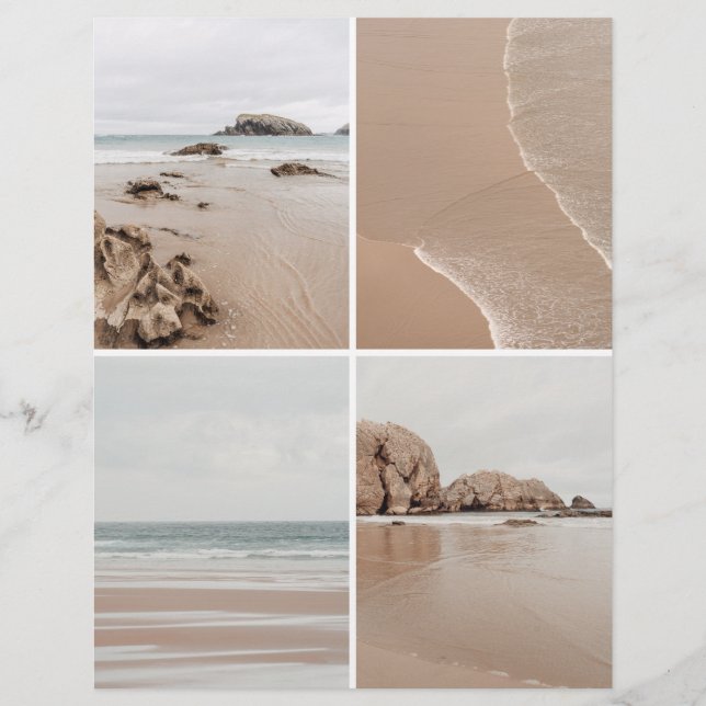 Lámina Minimalist Beige Coastal Scrapbook Cutout paper (Anverso)